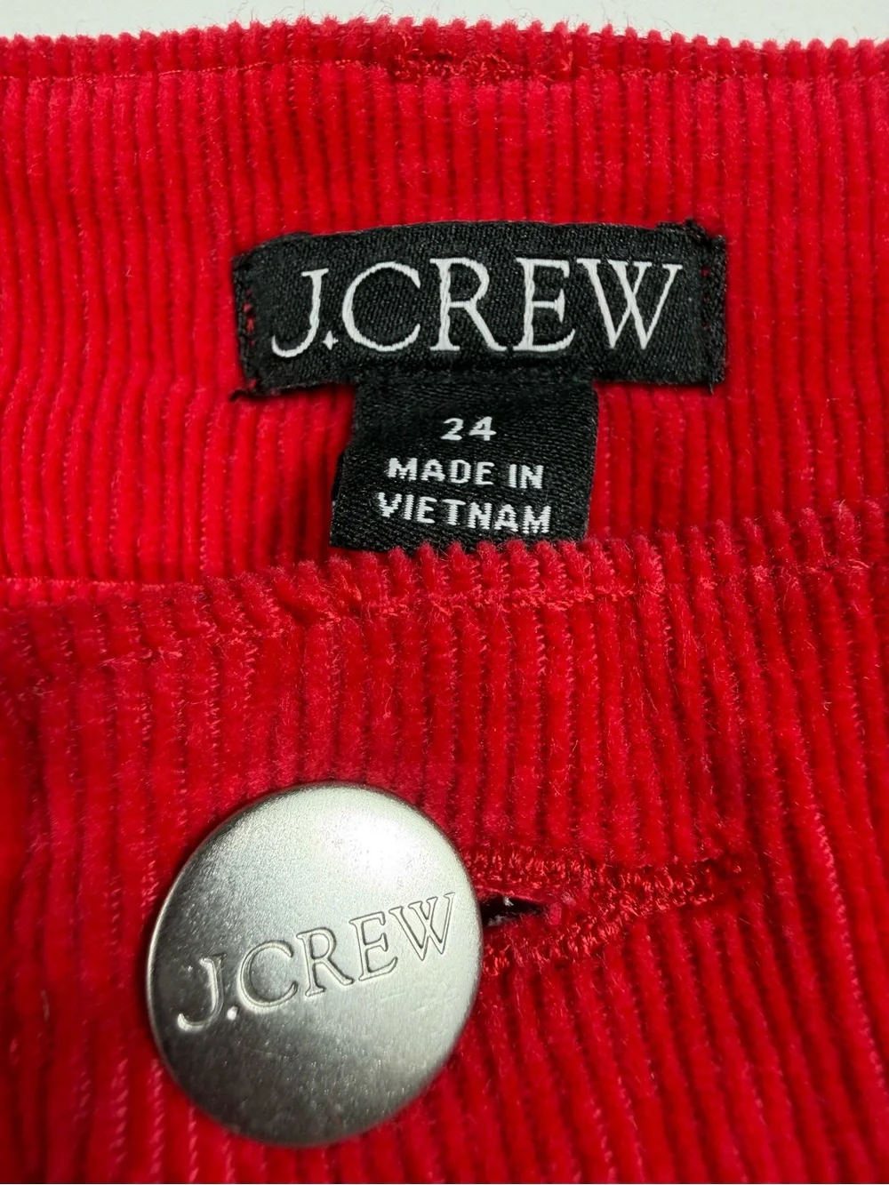 J. Crew Sailor Slim Wide leg Stretch Corduroy pants, 24.